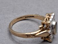 9ct Bluestone and Diamond Ring - Marked - 2