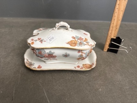 Limoges Porcelain Lidded Sauce Dish