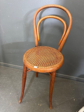 Vintage Bentwood & Rattan Childs High Stool