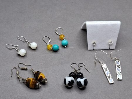 6 Stunning Pairs of Earrings - Stamped 925
