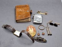Mixed Vintage Lot - Incs Hallmarked Vesta Case, Mini Book, Seiko Watch & Jewlery