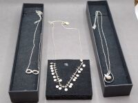 3 Sterling Silver Necklaces - Marked 925
