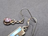3 Pairs of Earrings and 1 Pendant - Stamped 925 - 5