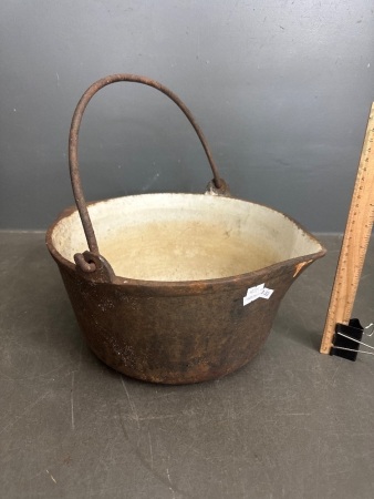 Antique Clarke & Co Cast Iron Cauldron