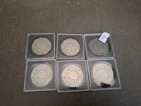 6 Collectable Tuvalu One Dollar Coins
