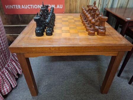MCM Chess Table with Wooden Pieces - 600 x 600 x 450