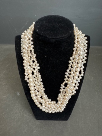 Vintage Chomel Six Strand Fresh Water Pearl Necklace