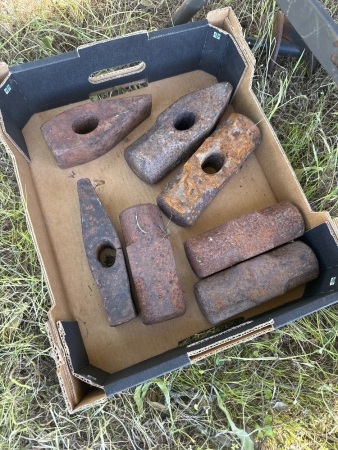 Box lot of hammer heads