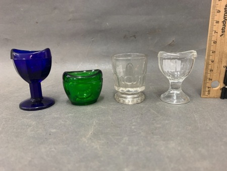 Collection of 4 Vintage Glass Eye Baths