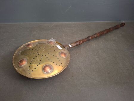 Vintage Brass and Copper Bed Warmer