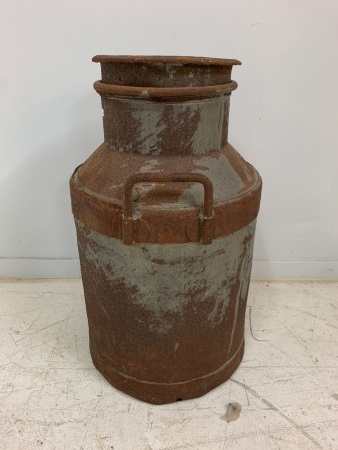 Large Vintage Milk Can with Lid