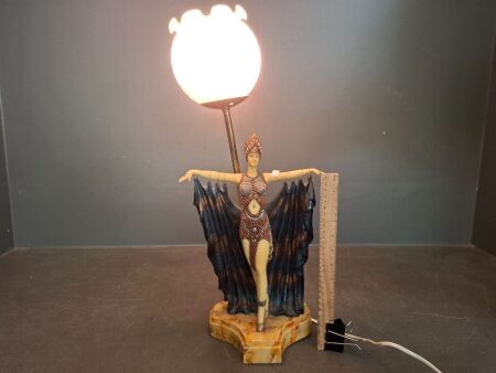 Art Deco Dancing Lady Statue Lamp