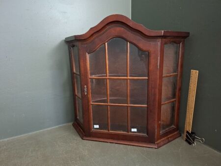 Vintage Wood Wall Display Cabinet