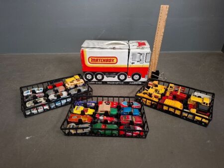 Match Box Carry Case with Metal and Plastic Match Cars/Trucks Inc