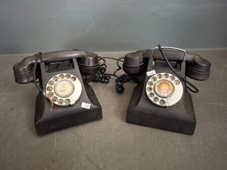 2 Bakelite Rotary Dial Telephones