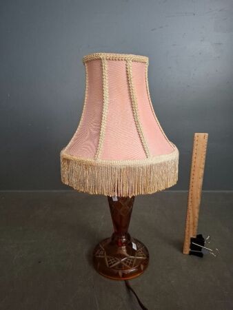 Vintage Amber Cut Glass Table Lamp