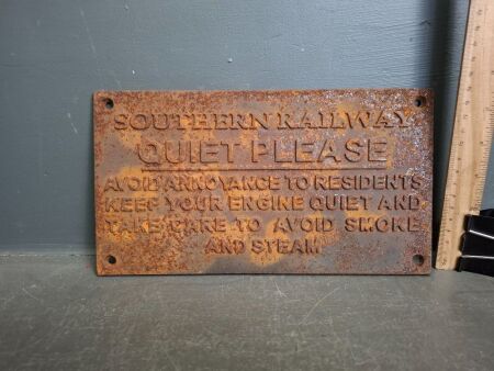 Southern Railways Quite Please Cast Iron Sign