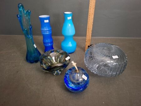 Blue Art & Murano Glass Decorator Lot