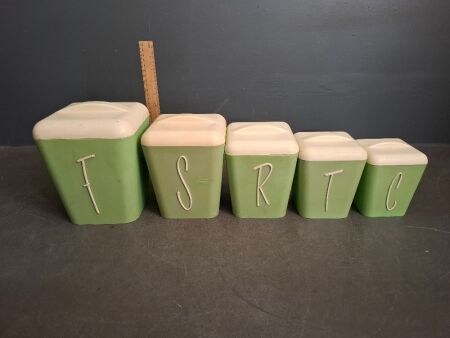 Vintage Gay Ware Bakelite Food Canisters