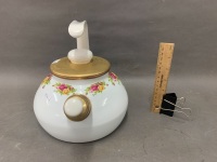 Enamelled Royal Albert Old Country Roses Kettle - Made in Germany - 2