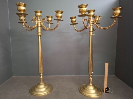 Pair of Vintage Brass Candelabras
