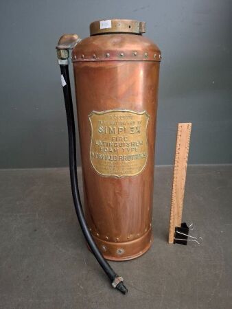 Copper Simplex Fire Extinguisher - 1952