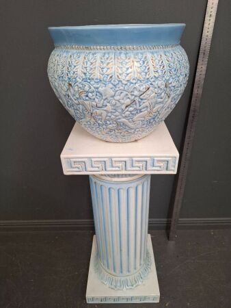 Grecian Style Ceramic Plant Holder & Stand
