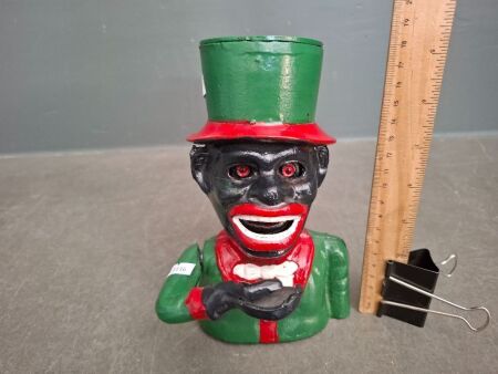 Vintage Mechanical Cast Iron Money Box
