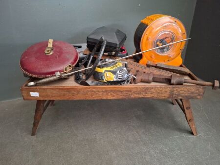 Gentleman's Lot inc. Wrench Set, Vintage Tape Measure, Grinding Disks