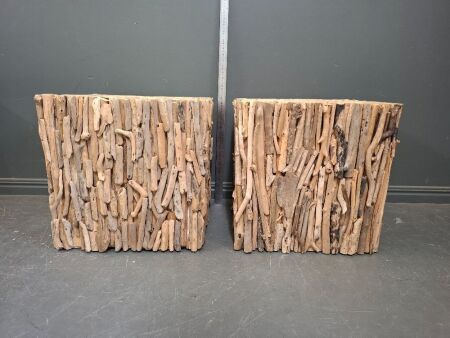Driftwood Cube Side Tables