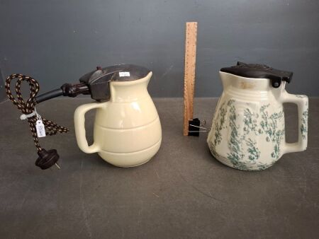 2 Ceramic Electric Jugs - Incs 1 Speckled Speedie Jug - Both Incs. Element & Cord