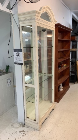 Tall Glazed Display Cabinet with Top Lighting
