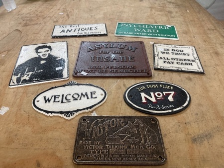 8 Cast Iron Signs