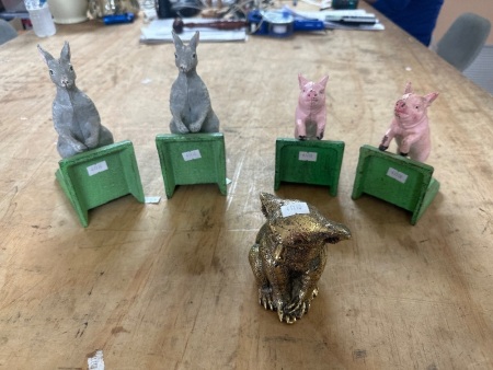 Australian Animals Cast Iron Decor - Incs 2 Sets of Book Ends & 1 Koala Statue