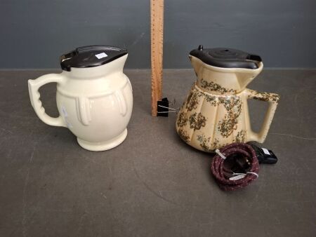 2 Ceramic Electric Jugs - Incs 1 Speckled Hecla Australia Jug - Both Incs. Element & Cord