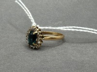 Oval Cut Sapphire Surrounded by 18 Brilliant Cut Small Diamond Ring - Size K - Evaluated at around 1000 AUD in 1992 - 3