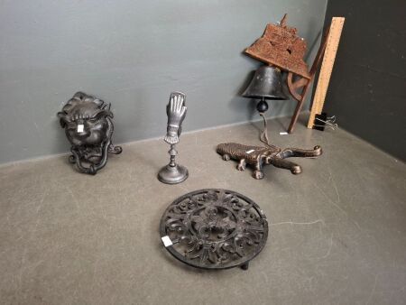 Mixed Cast Iron Decor - Incs Bell, Door Knocker & more