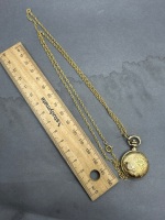 Mini Algex Pocket Watch on Necklace & Classique Quartz Swiss Made Pocket Watch on Chain in Original Box - 2