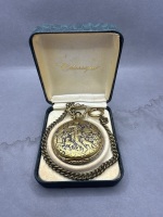 Mini Algex Pocket Watch on Necklace & Classique Quartz Swiss Made Pocket Watch on Chain in Original Box - 5