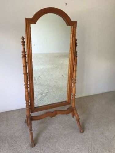 Floor Standing Pine Cheval Mirror