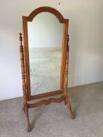 Floor Standing Pine Cheval Mirror