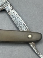 The J W Geni Co Germany brown handle cut throat razor iob - 3