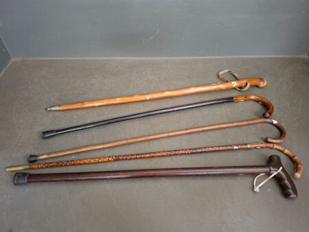 5 Vintage Walking Sticks