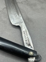 Hibbard Spence Bartlet Germany black handle cut throat razor iob - 3