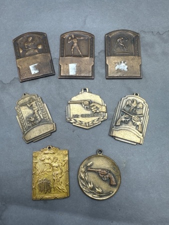 Large collection of brass medals