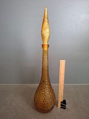 Vintage Embossed Amber Italian Genie Bottle