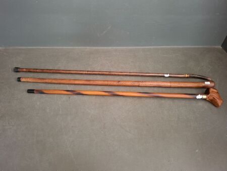 3 Unique Wooden Walking Sticks