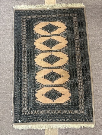 Vintage Authentic High-Density Hand Knotted Bukhara Rug