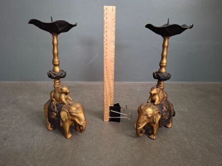 Vintage Solid Brass Candlesticks