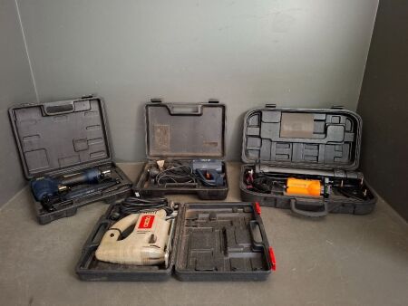 Warrior Self Levelling Laser Level with Tripod, Ozito Jig Saw, GMC Heat Gun 7 GMC Finishing Nailer